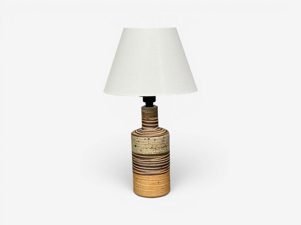Tue Poulsen, Table Lamp, Beige Stoneware, Denmark, 1950s