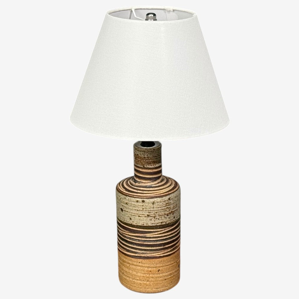 Tue Poulsen, Table Lamp, Beige Stoneware, Denmark, 1950s