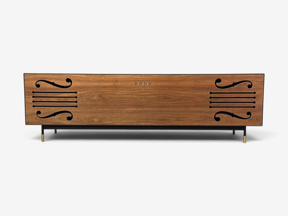 BDDW, Modern 'Lake' Credenza or Sideboard, Ebonized Wood, Tiger Maple, USA, 2015