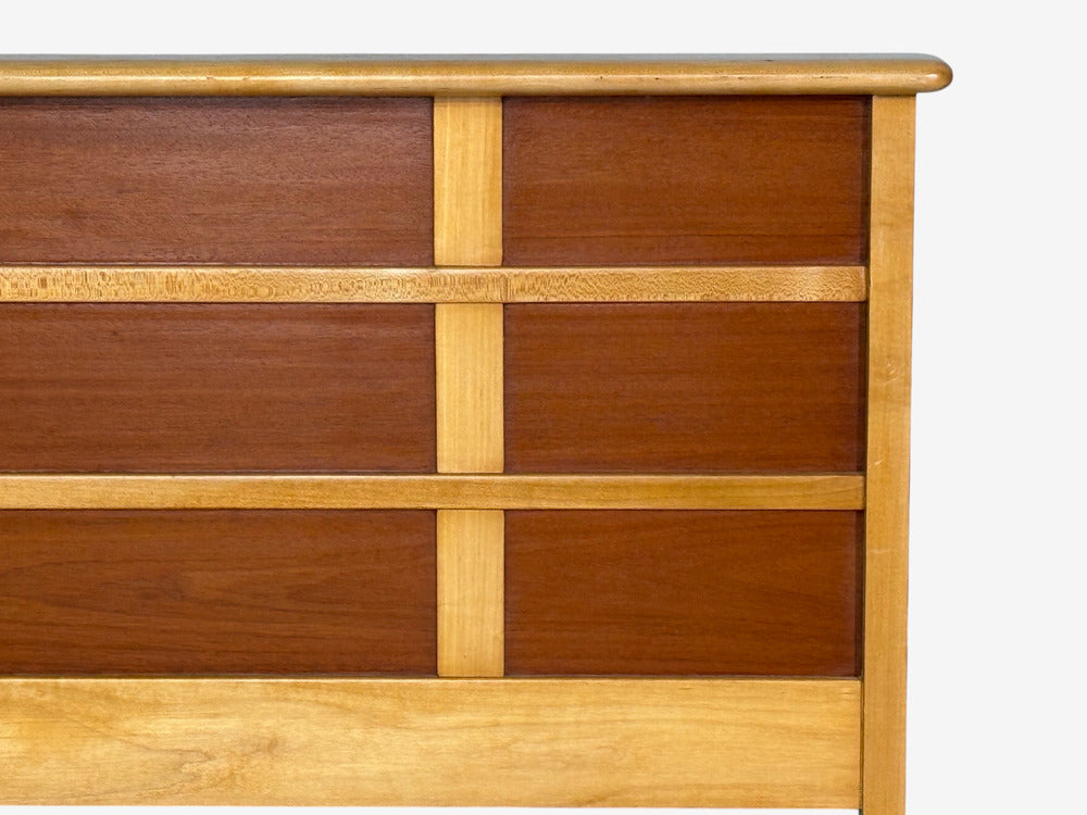 Paul Frankl, Rare Twin Headboards, Mahogany, Rock Maple, USA, 1950s