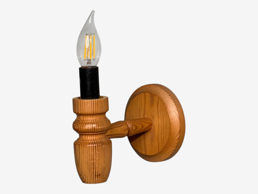 Magnafon Belysning APS, Danish Modern, Wall Sconce, Pine, Denmark, 1960s