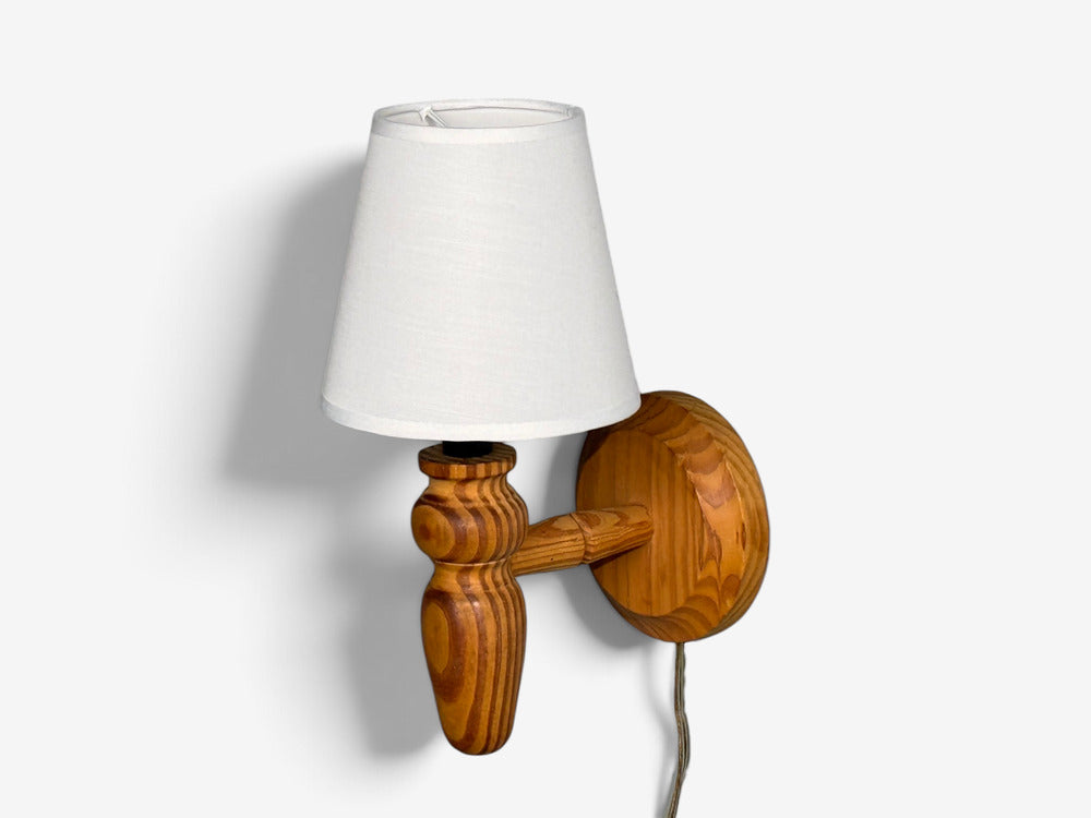 Swedish Modern, Wall Sconce, Pine, Sweden, 1960s