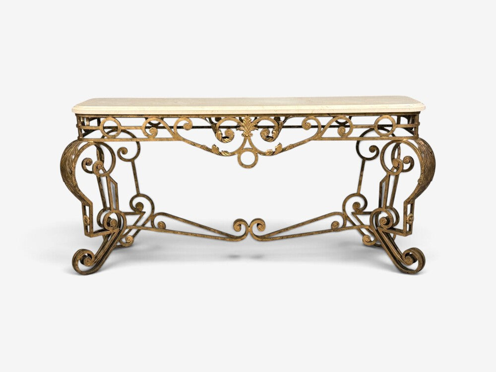 Maitland Smith, Console Table, Gilt Metal, Marble, Philippines, 1980s