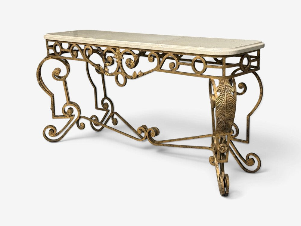 Maitland Smith, Console Table, Gilt Metal, Marble, Philippines, 1980s