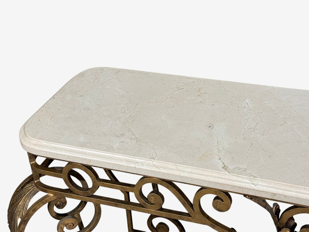 Maitland Smith, Console Table, Gilt Metal, Marble, Philippines, 1980s