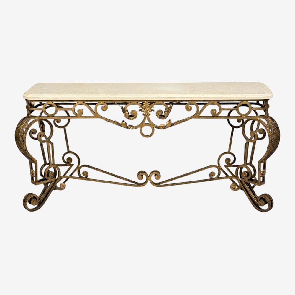 Maitland Smith, Console Table, Gilt Metal, Marble, Philippines, 1980s