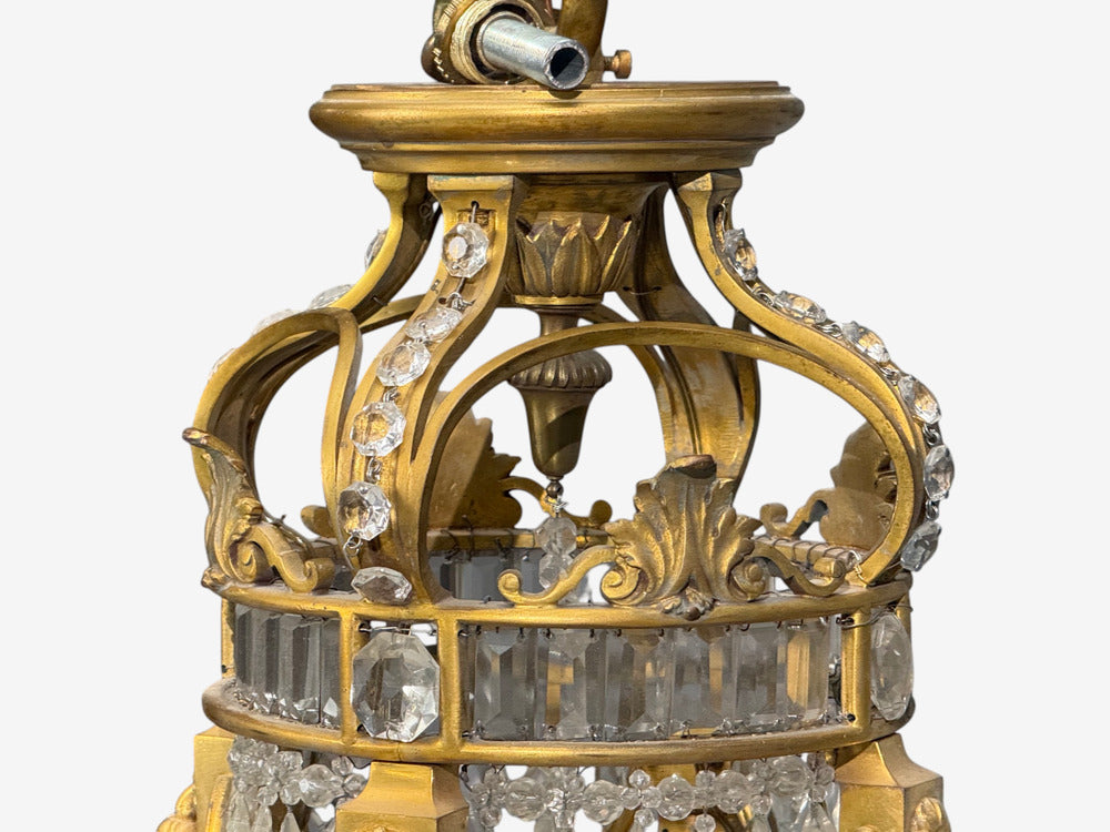 Louis XVI Style, Chandelier, Dore Bronze, Crystal, France, 19th c.