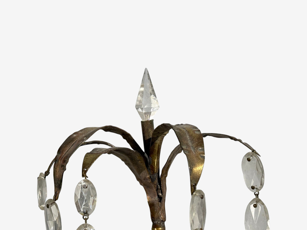 Neoclassical Style, Wall Sconces, Bronze, Crystal, France, 1950s