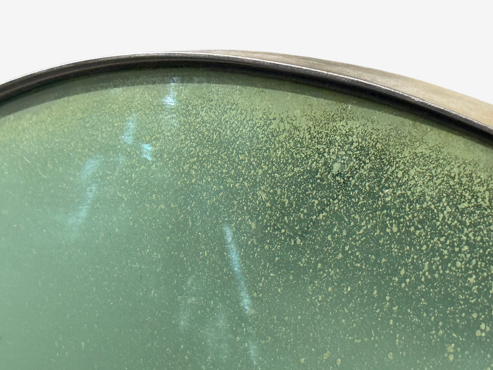 Modern, Space Age Wall Mirror, Green Convex Glass, Painted Wood, 21st c.
