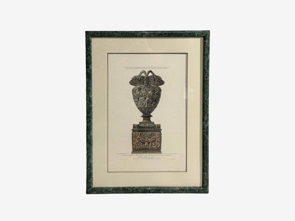 Giovanni Battista Piranesi Style, Framed Antique Vase Engravings, 1970s