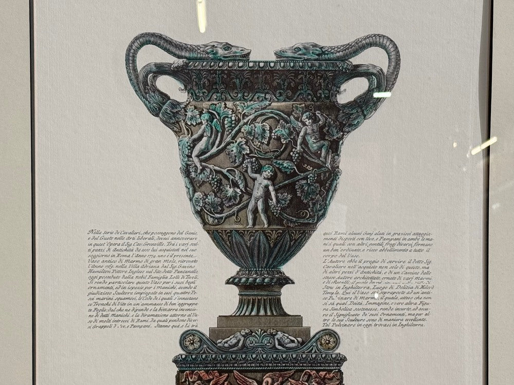 Giovanni Battista Piranesi Style, Framed Antique Vase Engravings, 1970s