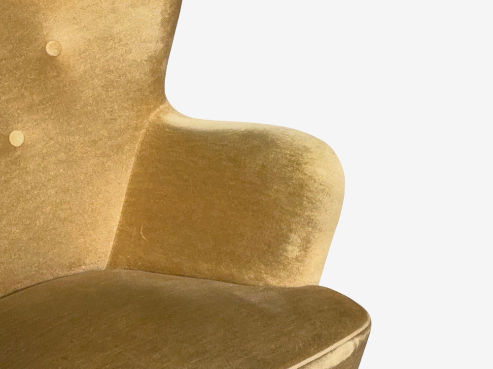 Ilmari Lappalainen, Lounge Chairs, Beech, Velvet, Finland, 1950s