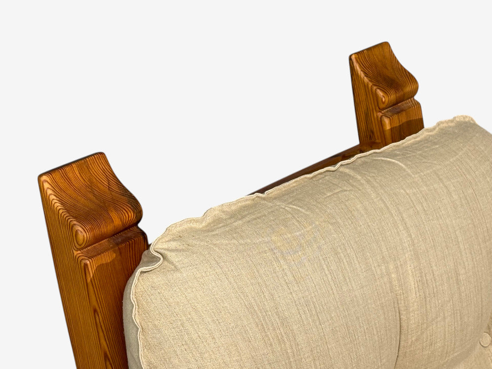 Collden, Swedish Modern, Large Rocking Chair, Pine, Fabric, Sweden, 1970s