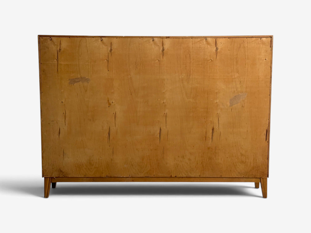 Swedish Modern, Nordens Flora Bookcase, Birch, Floral Lithographs, Sweden, 1940s