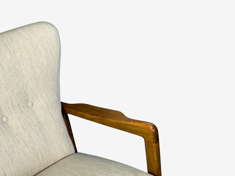 Søren Hansen, Lounge Chairs, Wool, Beech, Denmark, 1940s