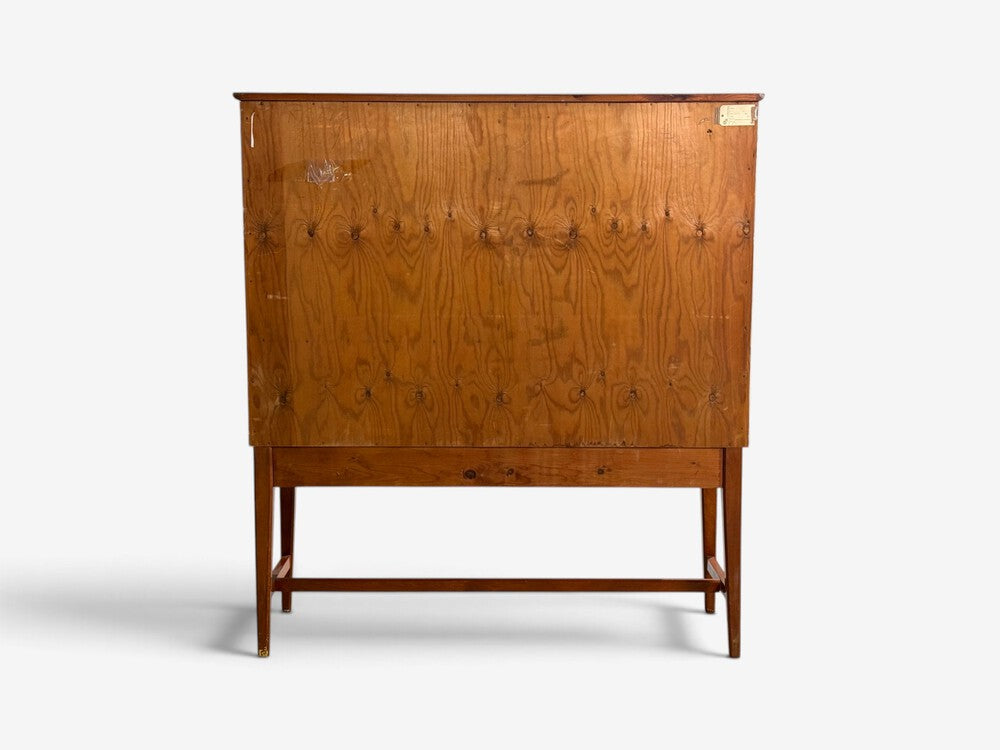 Swedish Modern, Nordens Flora Cabinet, Birch, Floral Lithographs, Sweden, 1940s