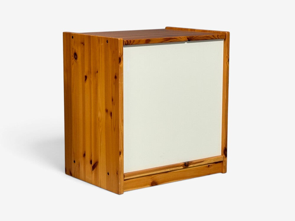 Swedish Modern, Nightstands, Pine, Leather, Sweden, 1970s