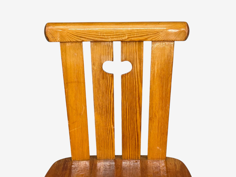 Göran Malmvall, Six Dining Chairs, Pine, Sweden, 1970s