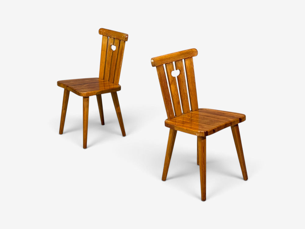 Göran Malmvall, Dining Table and Six Chairs, Pine, Sweden, 1970s