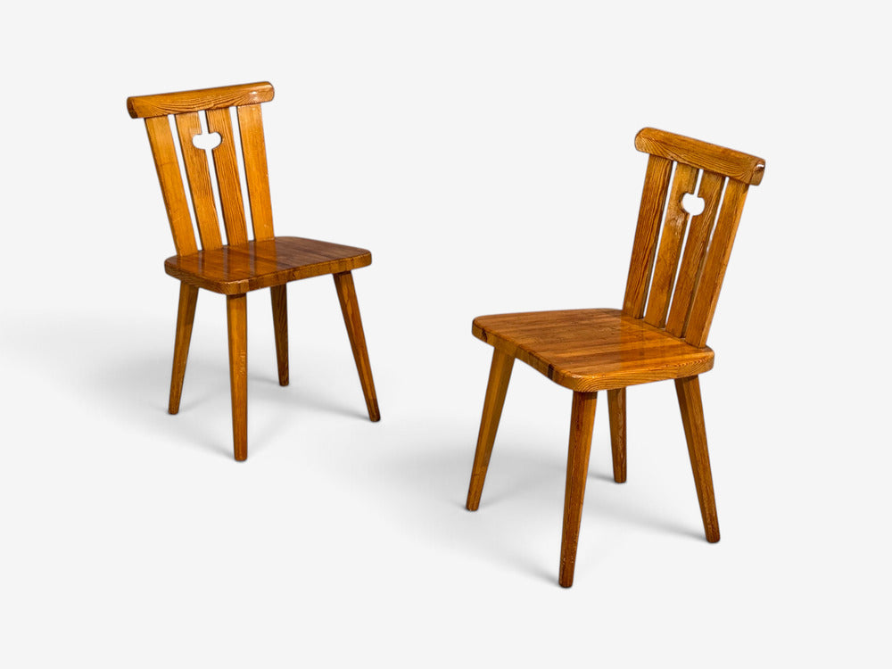 Göran Malmvall, Dining Table and Six Chairs, Pine, Sweden, 1970s