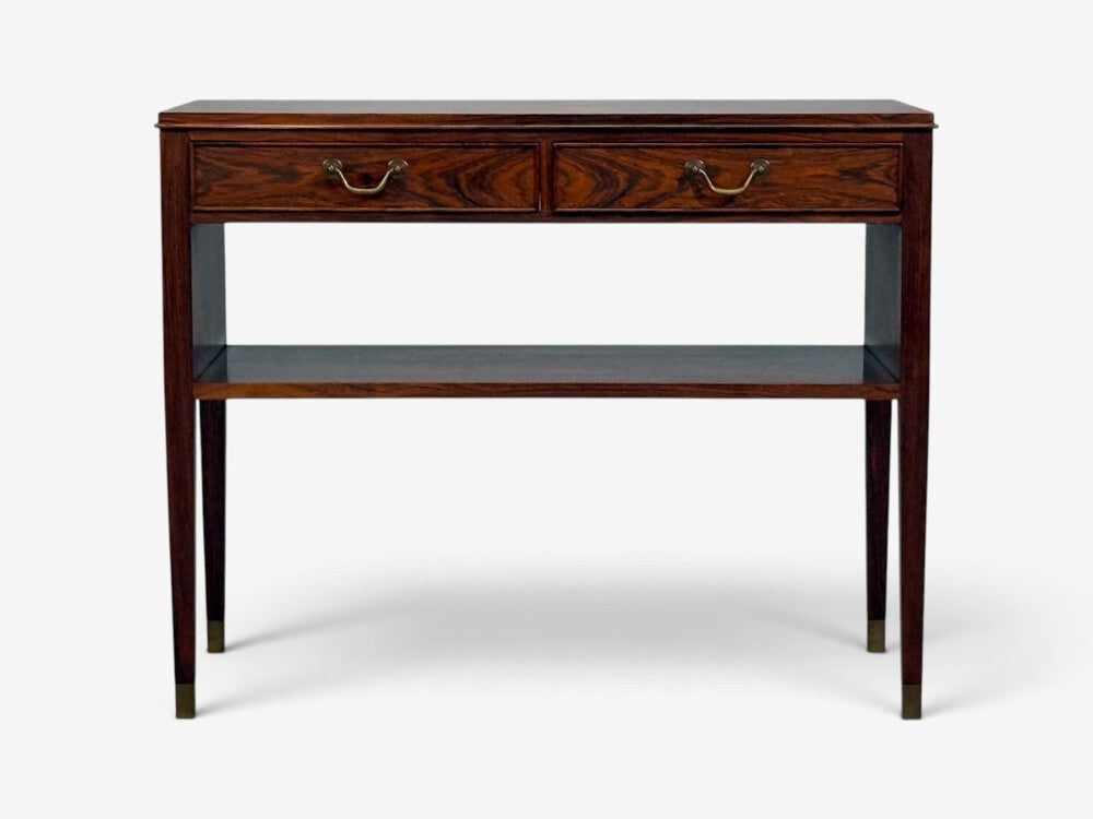 Danish Modern, Small Console or Cabinet, Rosewood, Brass, Denmark, 1950s