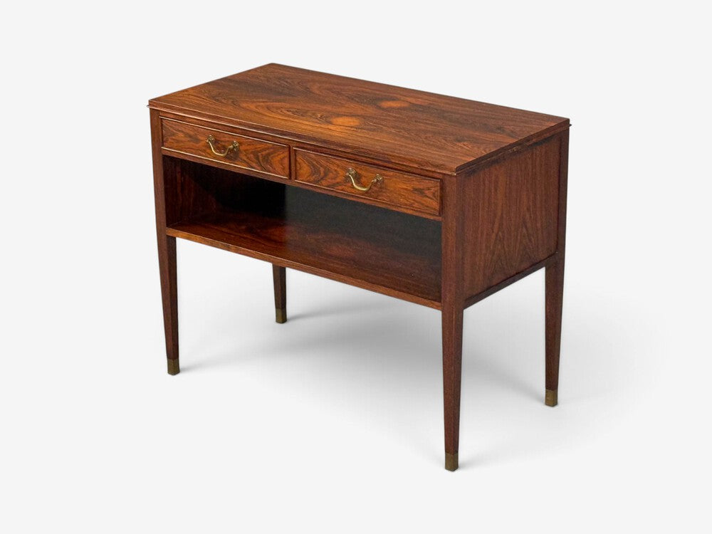 Danish Modern, Small Console or Cabinet, Rosewood, Brass, Denmark, 1950s