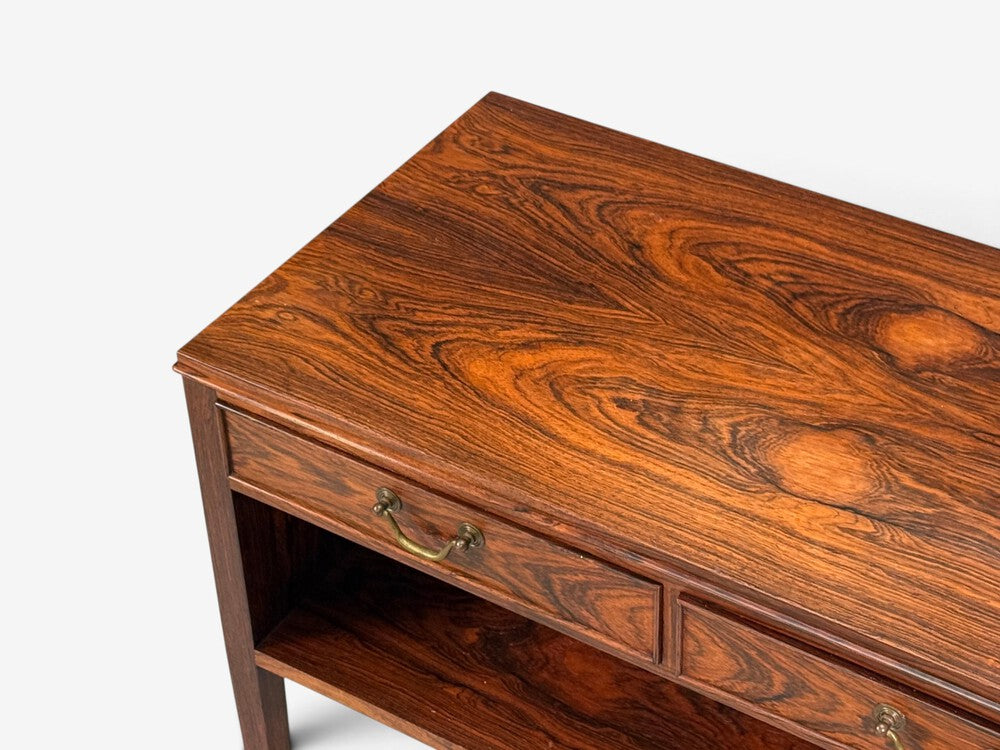 Danish Modern, Small Console or Cabinet, Rosewood, Brass, Denmark, 1950s