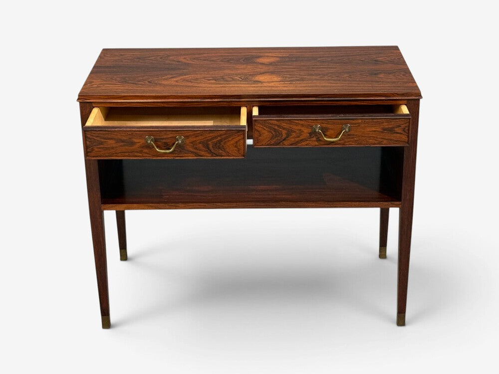 Danish Modern, Small Console or Cabinet, Rosewood, Brass, Denmark, 1950s