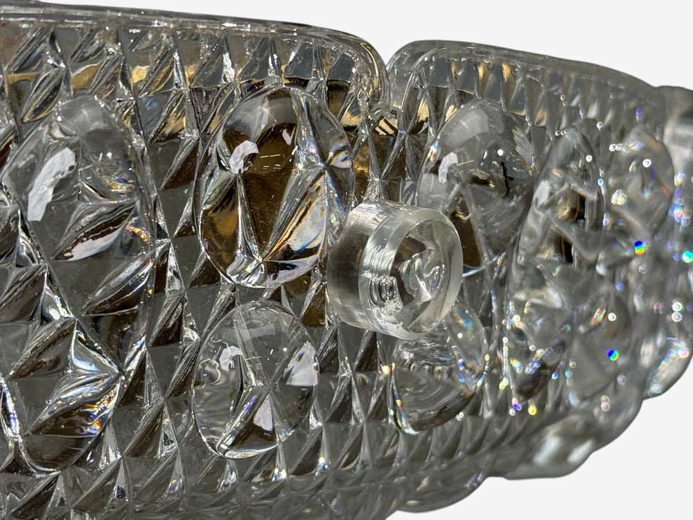 Carl Fagerlund, Pendant Light, Textured Glass, Brass, Sweden, 1960s
