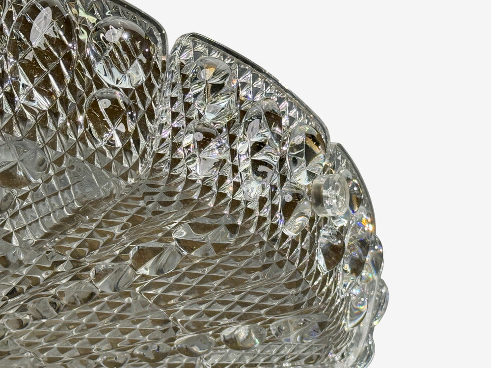 Carl Fagerlund, Pendant Light, Textured Glass, Brass, Sweden, 1960s