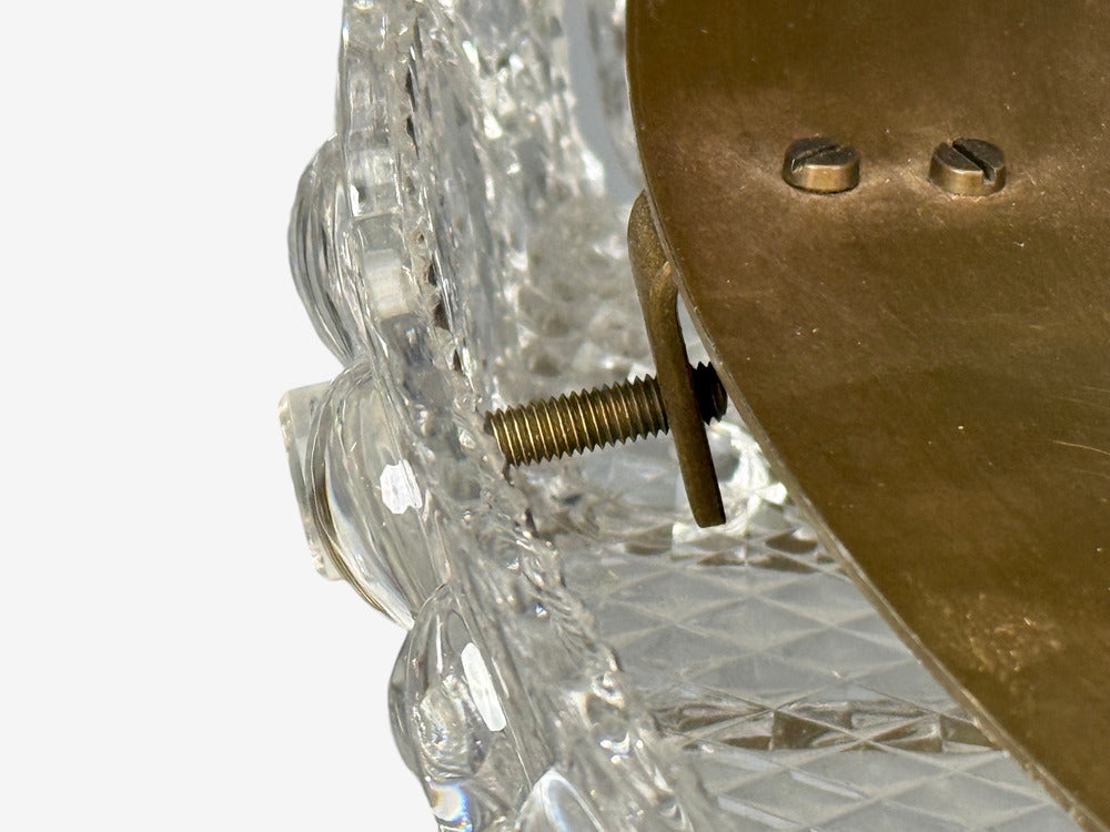 Carl Fagerlund, Pendant Light, Textured Glass, Brass, Sweden, 1960s