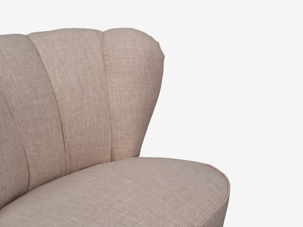 Carl-Johan Boman, Lounge Chairs, Beige Linen, Wood, Finland, 1950s