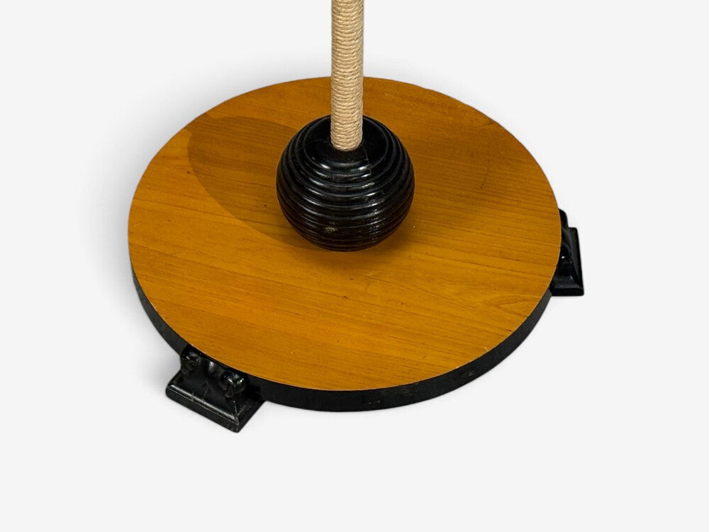 Swedish Modern, Organic Floor Lamp, Cord, Wood, Sweden, 1930s
