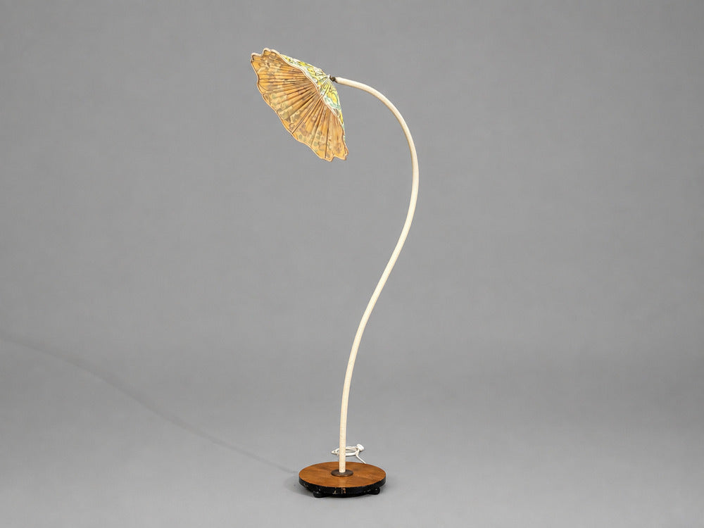 Swedish Modern, Organic Floor Lamp, Cord, Wood, Sweden, 1930s