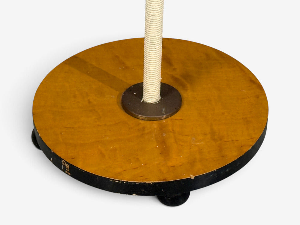 Swedish Modern, Organic Floor Lamp, Cord, Wood, Sweden, 1930s
