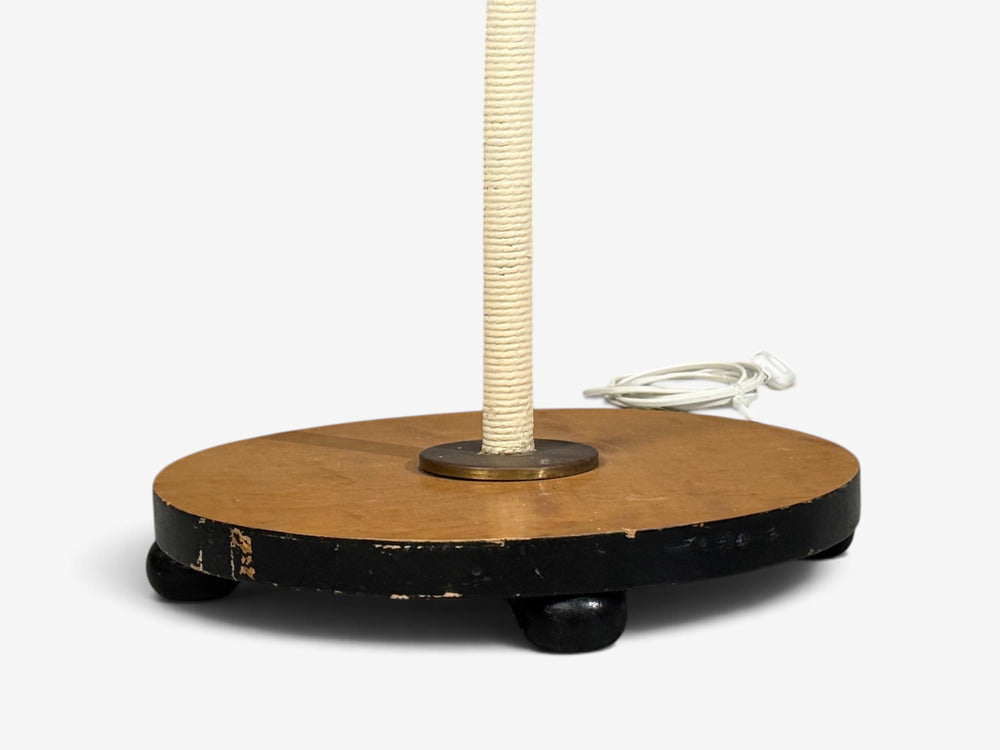 Swedish Modern, Organic Floor Lamp, Cord, Wood, Sweden, 1930s