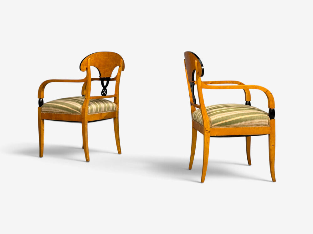 Neoclassical, Ten Dining Chairs, Ebonized Wood, Beech, Austria, 1970s