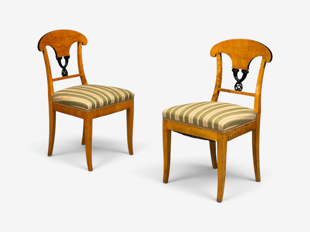 Neoclassical, Ten Dining Chairs, Ebonized Wood, Beech, Austria, 1970s