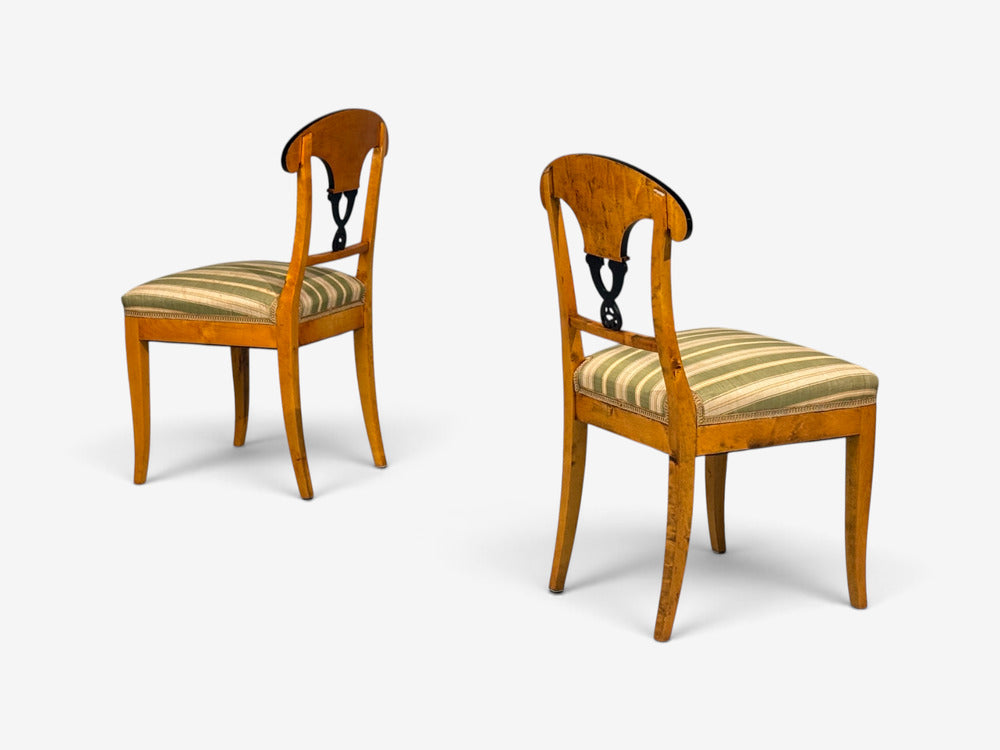 Neoclassical, Ten Dining Chairs, Ebonized Wood, Beech, Austria, 1970s