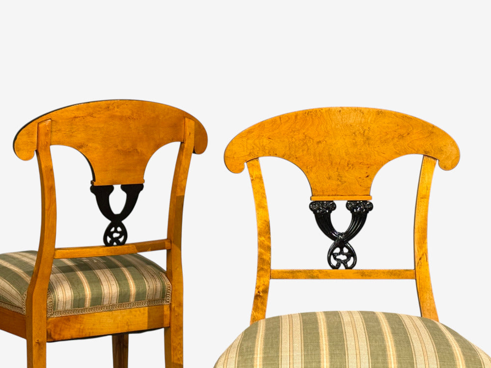 Neoclassical, Ten Dining Chairs, Ebonized Wood, Beech, Austria, 1970s