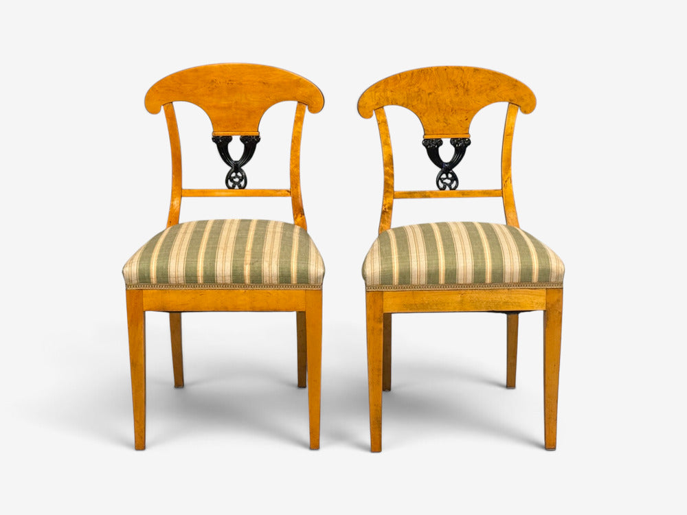 Neoclassical, Ten Dining Chairs, Ebonized Wood, Beech, Austria, 1970s