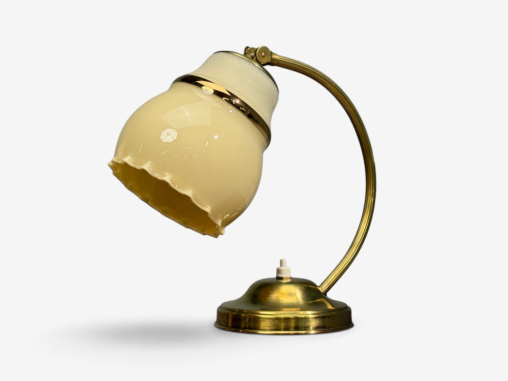 Itsu Oy, Table Lamps, Polished Brass, Glass, Finland, 1950s