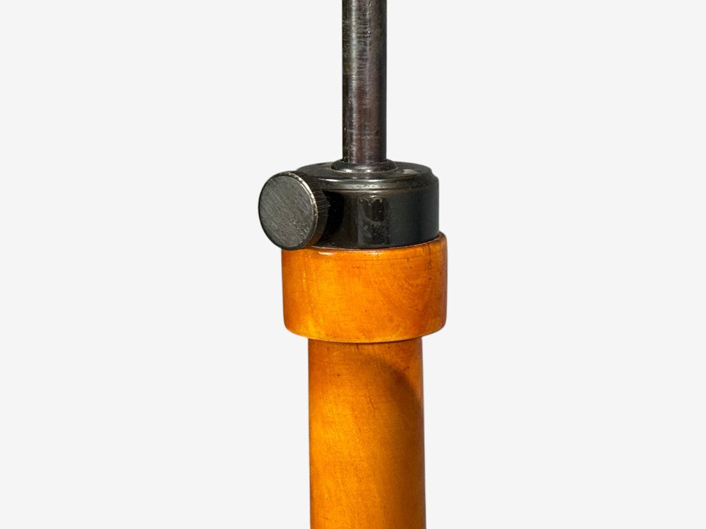 Swedish Modern, Floor Lamps, Burl, Ebonized Wood, Fabric, Sweden, 1940s