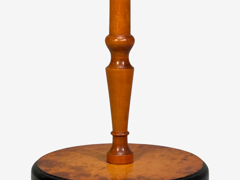 Swedish Modern, Floor Lamps, Burl, Ebonized Wood, Fabric, Sweden, 1940s
