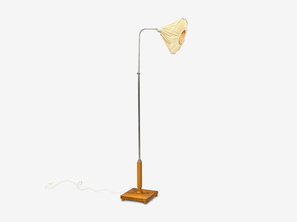 Swedish Modern, Floor Lamp, Light Wood, Metal, Sweden, 1930s
