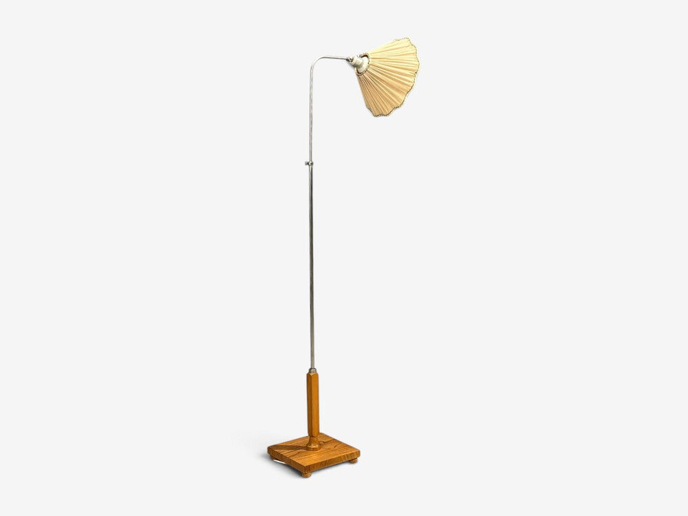 Swedish Modern, Floor Lamp, Light Wood, Metal, Sweden, 1930s