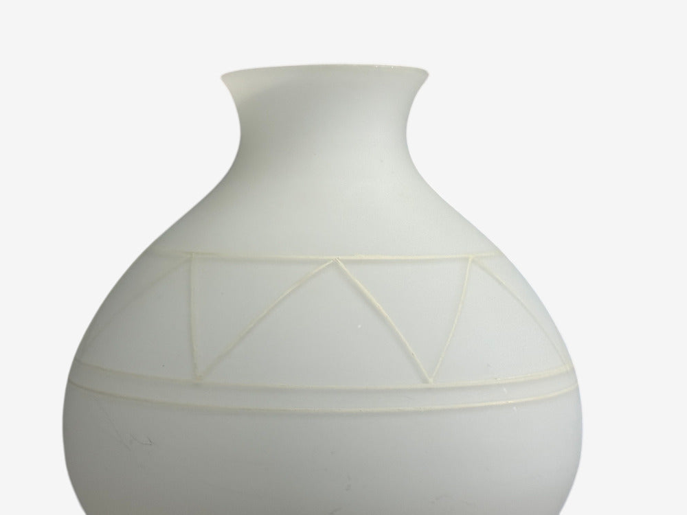 Danish Modern, Pendant Light, Brass, Etched Glass, Denmark, 1950s
