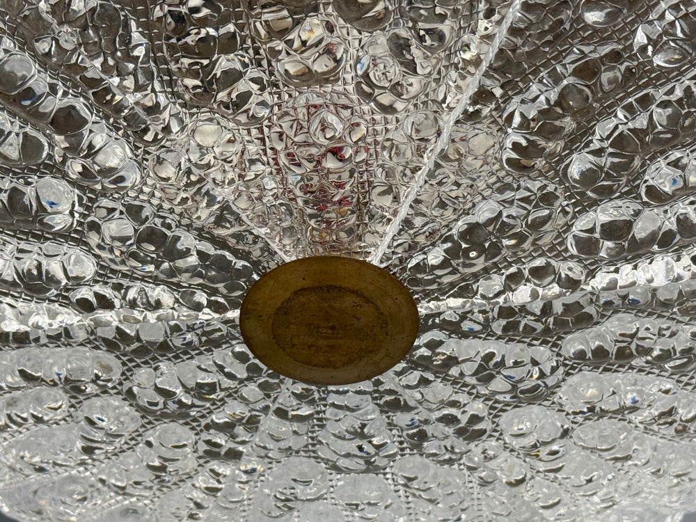 Carl Fagerlund, Chandelier, Textured Glass, Brass, Sweden, 1960s