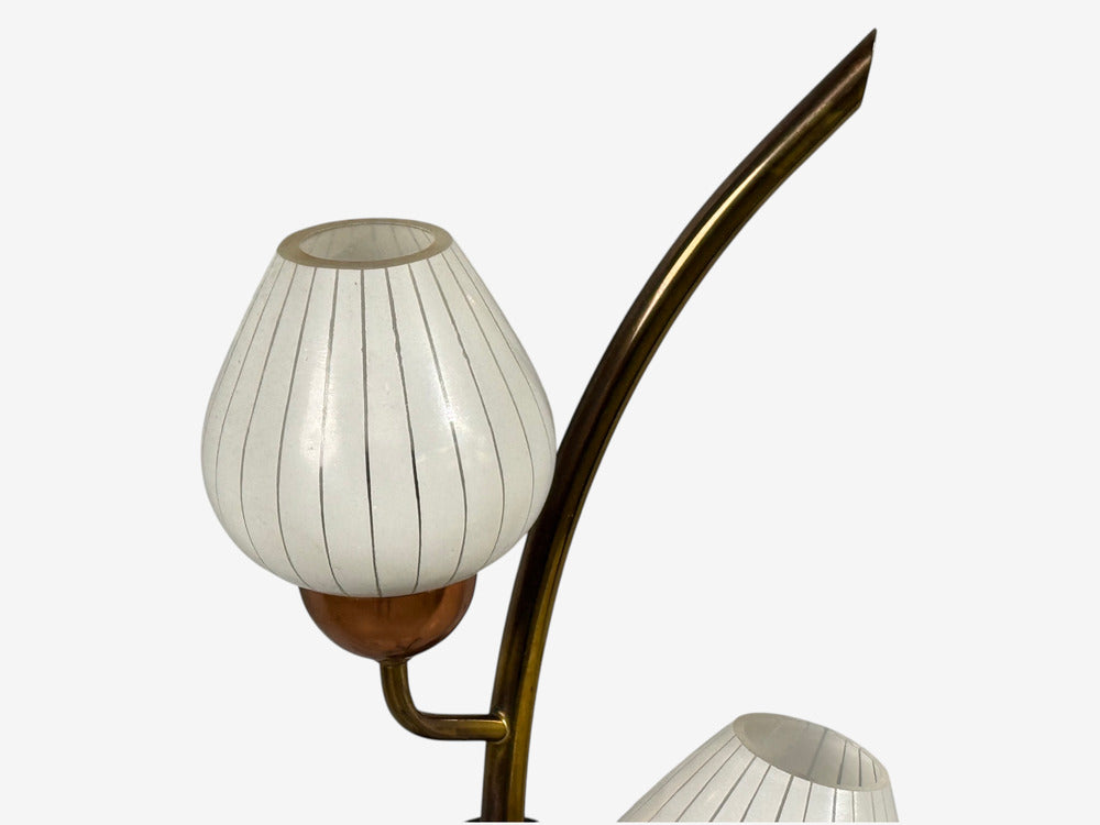Astra, Monumental Floral Sconces, Copper, Brass, Glass, Norway, 1940s