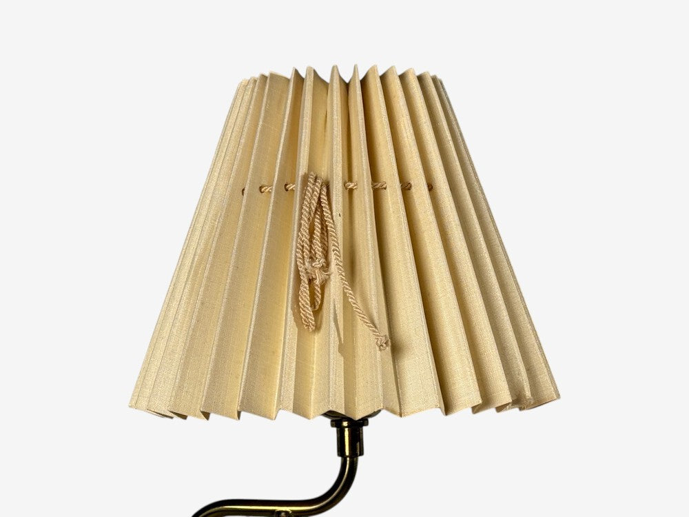 Armaturhantverk Tibro, Wall Light, Brass, Pleated Fabric, Sweden, 1970s